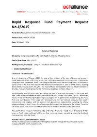 Rapid Response Fund Payment Request No.4/2015
