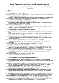 Resources in Science-Religion Dialogue