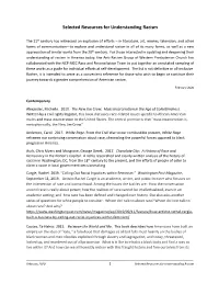 Selected Resources for Understanding Racism