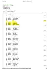 Start List for Relay