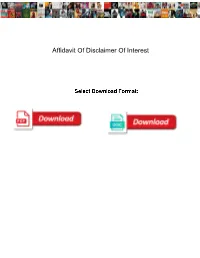 Affidavit of Disclaimer of Interest