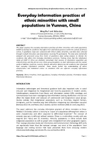 Everyday Information Practices of Ethnic Minorities with Small Populations in Yunnan, China