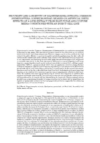 (Hymenoptera: Ichneumonidae) Reared on Artificial Diets: Effects of a Lipid Extract from Host Pupae and Culture Media Conditioned with an Insect Cell Line