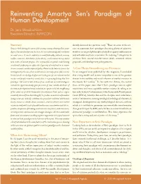 Reinventing Amartya Sen's Paradigm of Human Development