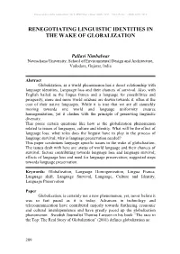 Renegotiating Linguistic Identities in the Wake of Globalization