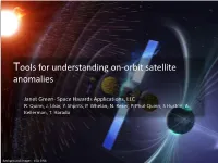 Tools for Understanding On-Orbit Satellite Anomalies