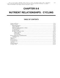 Volume 1, Chapter 8-8: Nutrient Relations