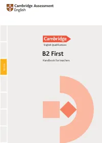 B2 First Handbook for Teachers B2 First