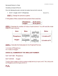 Empirical Formulas.Doc Homework Review for Class