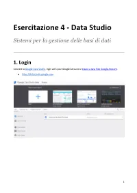 Esercitazione 4 - Data Studio