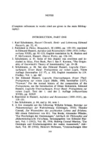 INTRODUCTION, PART ONE 1. Karl Schuhmann, Husser