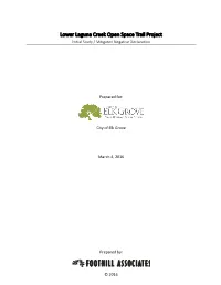 Lower Laguna Creek Open Space Trail Project Initial Study / Mitigated Negative Declaration