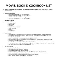 Movie, Book & Cookbook List