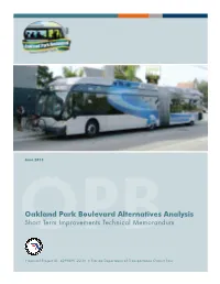 Oakland Park Boulevard Alternatives Analysis Opbshort Term Improvements Technical Memorandum