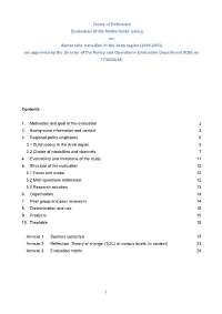 Terms of Reference Evaluation of the Netherlands' Policy On