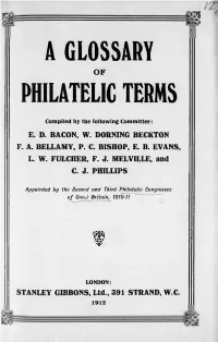 A Glossary Philatelic Terms