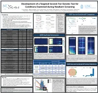 Development of a Targeted Second-Tier Genetic Test For