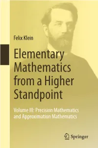 Elementary Mathematics from a Higher Standpoint