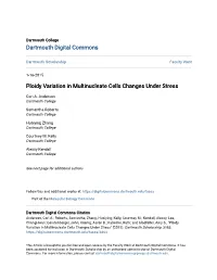 Ploidy Variation in Multinucleate Cells Changes Under Stress