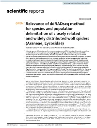 Relevance of Ddradseq Method for Species and Population