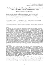 The Impact of Project-Based Learning on Achievement and Student Views: the Case of Autocad Programming Course