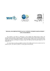 The Relationship Between Local Content, Internet Development and Access Prices