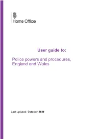 User Guide to Police Powers and Procedures