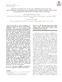 Baffinellaceae Fam. Nov., Cryptophyceae) from Baffin Bay: Morphology, Pigment Profile, Phylogeny, and Growth Rate Response to Three Abiotic Factors1