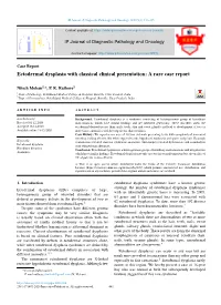 Ectodermal Dysplasia with Classical Clinical Presentation: a Rare Case Report