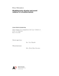 Modelling Body Vibration and Sound Radiation of a Modified Kantele