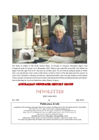 NEWSLETTER ISSN 1443-4962 No