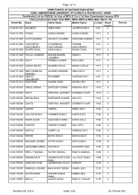 Of 14 Enroll No. Name Father Name Mother Name C.Code Exam Centre