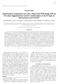 Performance Comparison of a Flic H7 Real-Time PCR Assay with an H7