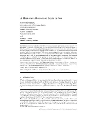 A Hardware Abstraction Layer in Java