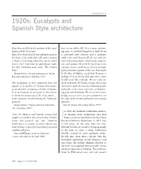 Chapter 6: 1920S: Eucalypts and Spanish Style Architecture