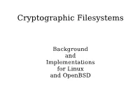 Cryptographic File Systems