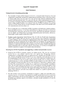 Japan-EU Summit 2021 Joint Statement