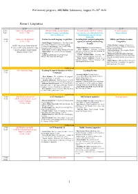 Preliminary Program, AIS 2020: Salamanca, August 25–28Th 2020