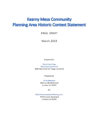 Draft Kearny Mesa Historic Context Statement