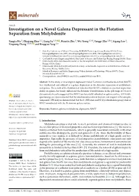 Investigation on a Novel Galena Depressant in the Flotation Separation from Molybdenite