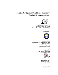 Marine Navigation Conditions Summary Technical Memorandum