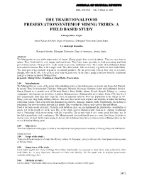 The Traditionalfood Preservationsystemof Mising Tribes: a Field Based Study