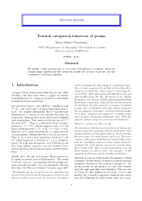 Towards Categorical Behaviour of Groups Abstract 1. Introduction