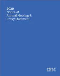 2020 Notice of Annual Meeting & Proxy Statement