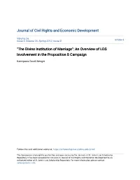 An Overview of LDS Involvement in the Proposition 8 Campaign