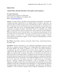 Animal Ethics: Beyond Neutrality, Universality, and Consistency