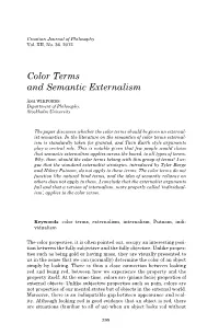 Color Terms and Semantic Externalism