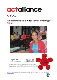Humanitarian Response to Multiple Disasters in the Philippines