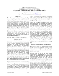 Mobile Computing with Web 2.0: Current State-Of-The-Art, Issues and Challenges
