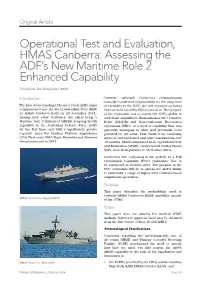 Operational Test and Evaluation, HMAS Canberra: Assessing the ADF’S New Maritime Role 2 Enhanced Capability